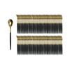 Crown Display 120 Pack Two Toned Heavy Duty Plastic Silverware Spoons - Black and Gold EasyOptionXY LLC