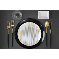 Crown Display 120 Pack Two Toned Heavy Duty Plastic Silverware Spoons - Black and Gold EasyOptionXY LLC
