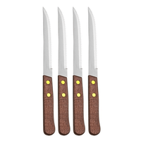 4 Pack Stainless Steel Steak Knives Knife Set Utensil Cutlery Wooden Serrated EasyOptionXY LLC