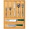 Bamboo Kitchen Drawer Organizer Tray for Flatware - Best Cutlery Tray for Silverware and Kitchen Utensils (7 Slots, Natural) EasyOptionXY LLC