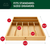 Bamboo Kitchen Drawer Organizer Tray for Flatware - Best Cutlery Tray for Silverware and Kitchen Utensils (7 Slots, Natural) EasyOptionXY LLC