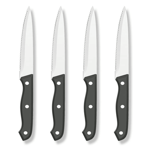GPED Steak Knives Set of 4, 4.5-inch Serrated Steak Knife Set, Ultra Sharp Stainless Steel Triple Rivet Collection Kitchen Steak Knife Set, Non-Stick & Rust-Resistant Dinner Knives EasyOptionXY LLC