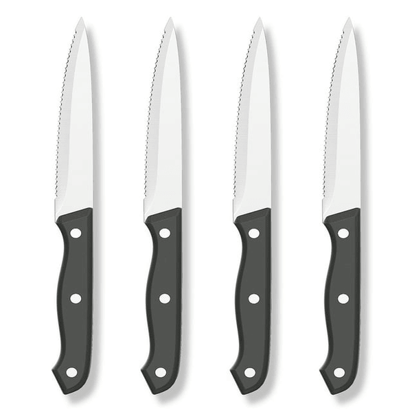 GPED Steak Knives Set of 4, 4.5-inch Serrated Steak Knife Set, Ultra Sharp Stainless Steel Triple Rivet Collection Kitchen Steak Knife Set, Non-Stick & Rust-Resistant Dinner Knives EasyOptionXY LLC