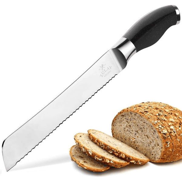 Zulay Kitchen Serrated Bread Knife Black EasyOptionXY LLC