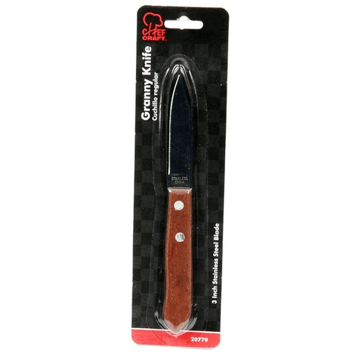Chef Craft 3" Long Stainless Steel Blade Paring Granny Knife - Great for Peeling Vegetables and Cutting Fruit 3 Pack EasyOptionXY LLC