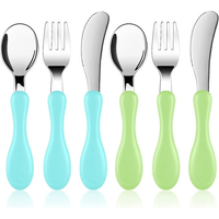 Freaki 6PCS Toddler Utensils Set, Toddler Utensils Stainless Steel Fork, Spoon and Knife Set with Silicone Holding Design, Children's Flatware Set, BPA Free, Dishwasher Safe EasyOptionXY LLC
