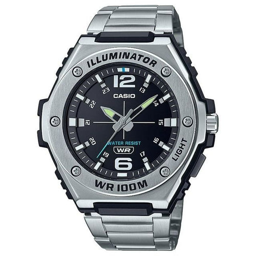 Casio Men's Heavy Duty Metal Bezel Analog Watch, Stainless Steel Bracelet MWA100HD-1AV EasyOptionXY LLC