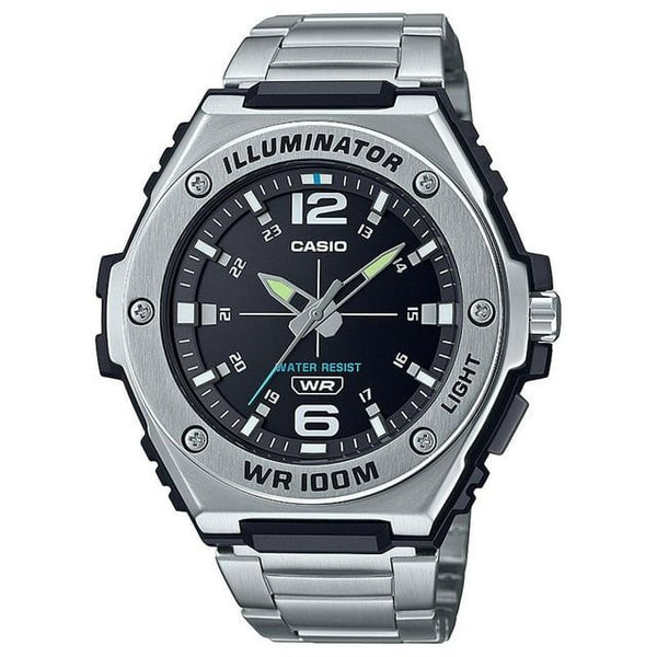 Casio Men's Heavy Duty Metal Bezel Analog Watch, Stainless Steel Bracelet MWA100HD-1AV EasyOptionXY LLC