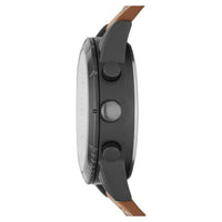 GEORGE Men's Gunmetal Analog Watch Set: White Dial, Brown Vegan Leather, Bonus Bracelets (FMDXGE012). EasyOptionXY LLC