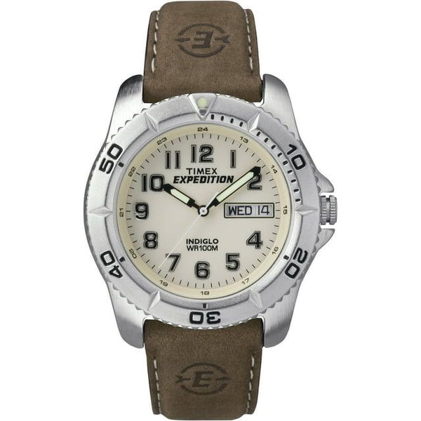 Timex Men's Expedition Traditional Brown/Natural 40mm Outdoor Watch, Leather Strap EasyOptionXY LLC