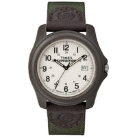 Timex Men's Expedition Camper Brown/Green 39mm Outdoor Watch, Leather & Fabric Strap EasyOptionXY LLC
