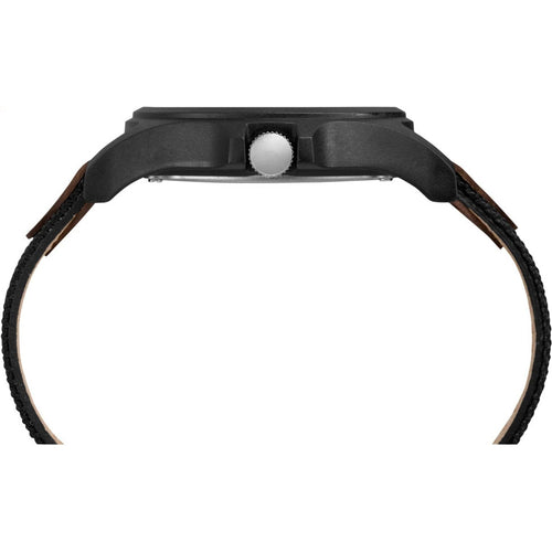 Timex Men's Expedition Acadia 40mm Watch – Black Case Black Dial with Black & Brown Leather & Fabric Strap EasyOptionXY LLC