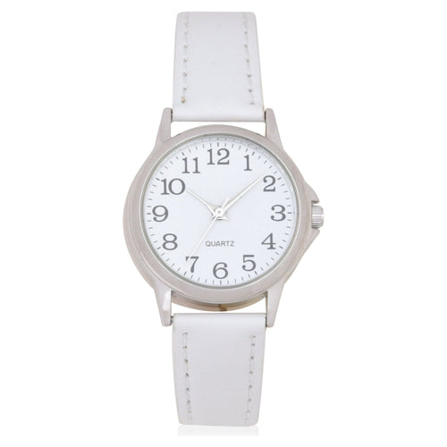 Time and Tru Adult Female Analog Watch in White PU Leather Strap (GEN606WM1) EasyOptionXY LLC
