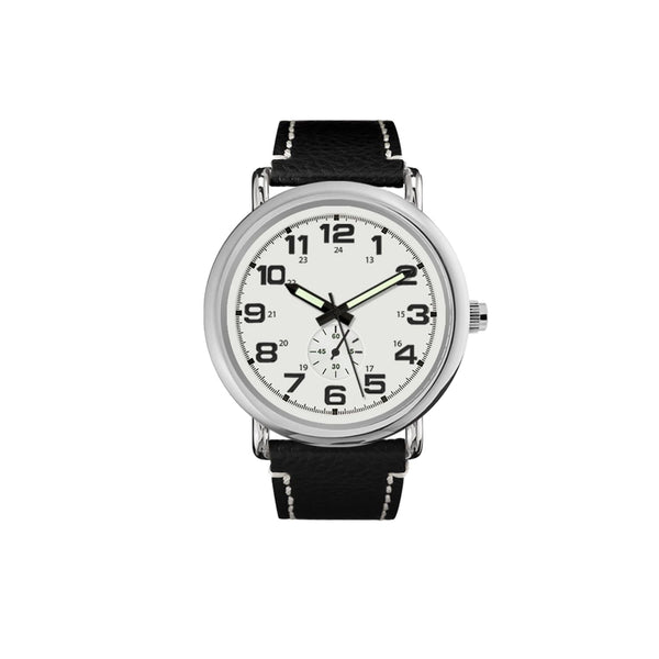 George Men's Silver Tone Round Watch with Easy Read Dial EasyOptionXY LLC