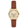 Time and Tru Women's Gold Tone Crystal Accent Watch with Faux Leather Strap EasyOptionXY LLC