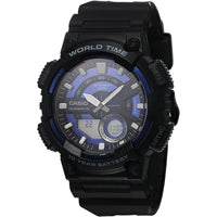 Casio Men's Analog-Digital World Time 100m Black Resin Watch AEQ110W-2A2V EasyOptionXY LLC