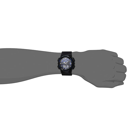 Casio Men's Analog-Digital World Time 100m Black Resin Watch AEQ110W-2A2V EasyOptionXY LLC