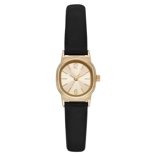 Time and Tru Women's Gold Tone Oval Watch with Faux Leather Strap EasyOptionXY LLC