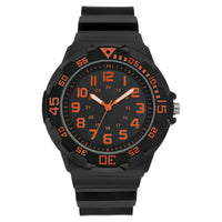 George Men's Casual Watch with Orange Round Dial and Black Resin Band EasyOptionXY LLC