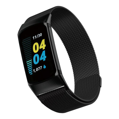 WITHit Black Stainless Steel Mesh Fashion Band with Magnetic Closure for Fitbit Charge 5 & Charge 6 EasyOptionXY LLC