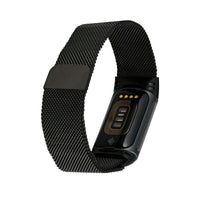 WITHit Black Stainless Steel Mesh Fashion Band with Magnetic Closure for Fitbit Charge 5 & Charge 6 EasyOptionXY LLC