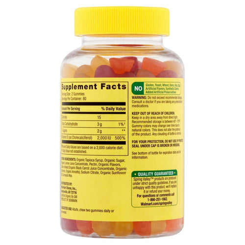 Spring Valley Vegetarian Vitamin D3 Gummies; 2000 IU; 50 mcg; 160 Count EasyOptionXY LLC