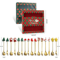 Christmas Spoon Stainless Steel Christmas Tree Tea Spoon for Home, Boriyuan Xmas Coffee Spoon Dinner Forks Dessert Spoon Stirring Spoon Ice Cream Spoon Creative Tableware Gift, Holiday Party Supply EasyOptionXY LLC