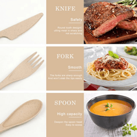 2 Pack Reusable Travel Utensils Set with Case, Wheat Straw Portable Knife Fork Spoons Tableware, Eco-Friendly Cutlery for Kids Adults Travel Picnic Camping Utensils, Green and Beige EasyOptionXY LLC