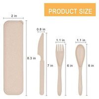 2 Pack Reusable Travel Utensils Set with Case, Wheat Straw Portable Knife Fork Spoons Tableware, Eco-Friendly Cutlery for Kids Adults Travel Picnic Camping Utensils, Green and Beige EasyOptionXY LLC