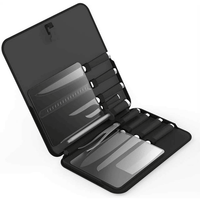 Chef's and BBQ's Premium Stainless Steel Knife Set, 9 Pcs Professional Kitchen Knives Mix in Portable Case EasyOptionXY LLC