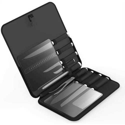 Chef's and BBQ's Premium Stainless Steel Knife Set, 9 Pcs Professional Kitchen Knives Mix in Portable Case EasyOptionXY LLC