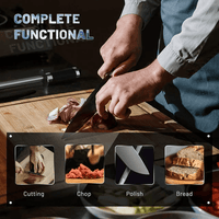 Chef's and BBQ's Premium Stainless Steel Knife Set, 9 Pcs Professional Kitchen Knives Mix in Portable Case EasyOptionXY LLC