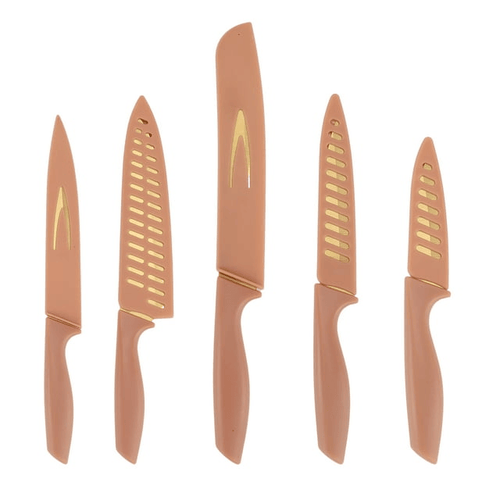Just Feed Me by Jessie James Decker 5-Piece Knife Set, Terracotta Rose and Gold EasyOptionXY LLC