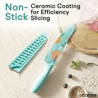 CAROTE 12 Pieces Kitchen Knife Set, Stainless Steel Knife Set With 6 Blade Guards, Nonstick Creamic Coating, Razor-Sharp, Dishwasher Safe EasyOptionXY LLC