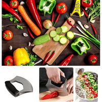 i Kito Mezzaluna Food Cutter, Single Blade Mezzaluna Knife, Salad Chopper Handheld Knife EasyOptionXY LLC