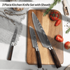 Oserlo Knife Set 3 for Kitchen, Japanese Chef Knife Set, Non-stick Coated High Carbon Stainless Steel Knife Sets for Kitchen with Block, 3 Piece EasyOptionXY LLC