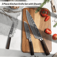 Oserlo Knife Set 3 for Kitchen, Japanese Chef Knife Set, Non-stick Coated High Carbon Stainless Steel Knife Sets for Kitchen with Block, 3 Piece EasyOptionXY LLC