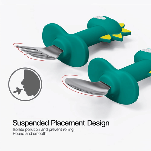 AWINNER Divided Toddler Baby Plates, Spoon and Fork Combo, BPA Free Safe Utensil for Kids and Toddler (Green) EasyOptionXY LLC