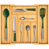 Royal Craft Wood Kitchen Drawer Organizer 6-8 Slot, Expandable Silverware Utensil Organizer 17.00 x 19.00 x 2.00 Inches Natural Bamboo EasyOptionXY LLC