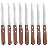 8 Pack Serrated Steak Knives Stainless Steel Knife Set Wooden Utensil Cutlery EasyOptionXY LLC