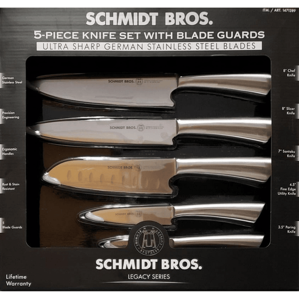 Schmidt Bros. Legacy Series, 5 Pc Ultra Sharp Knife Set + Blade Guards EasyOptionXY LLC