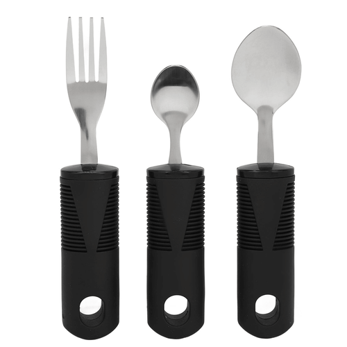 Parkinsons Utensils, Adaptive Utensils Stainless Steel 3 Pieces Hanging Hole For Elderly EasyOptionXY LLC