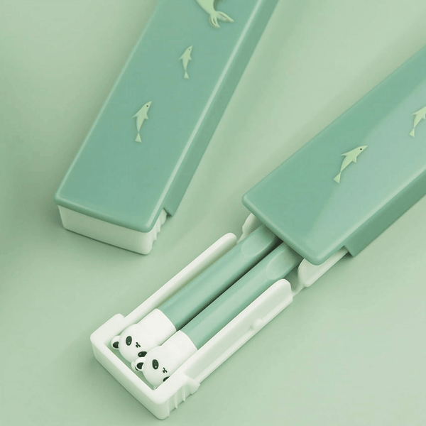 Portable Chopsticks Kids Students Silicone Lightweight Chopstick with Case, 7.8"/198mm Long, Reusable Portable Utensil for Camping,Traveling (Green) EasyOptionXY LLC