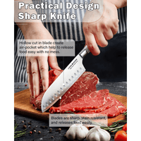 Cook N Home Kitchen Knife Set with Bamboo Storage Block 15-Piece, High Carbon Stainless Steel Blade, White EasyOptionXY LLC