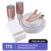 Focusline [175pack] Disposable Dinnerware Set 25 Guest-50 Rose Gold Rim Plastic Plates-25 Rose Gold Plastic Silverware-25 Rose Gold Plastic Cups-25 Linen Feel Paper Napkins EasyOptionXY LLC