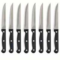 8 Professional Steakhouse Knife Set Steak Knives Kitchen Cutlery Tool Serrated EasyOptionXY LLC