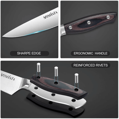MOSFiATA Chef Knife 8 Inch Kitchen Cooking Knife, 5Cr15Mov High Carbon Stainless Steel Sharp Knife with Ergonomic Pakkawood Handle EasyOptionXY LLC