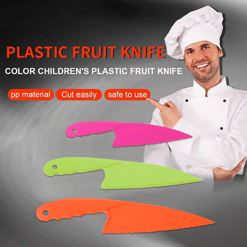 Nylon Kitchen Knife,Casewin 3 Colors Kids Kitchen Knife Set 3 Sizes Children's Safe Cooking Chef Nylon Knives for Fruit Lettuce Vegetable Salad Bread EasyOptionXY LLC