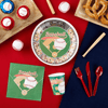 144 Piece Baseball Birthday Party Supplies with Baseball Plates, Napkins, Cups, and Cutlery for Boys and Girls, Decorations (Serves 24) EasyOptionXY LLC