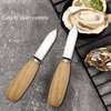 WONIU 4 Pack Stainless Steel Clam Oyster Pry Knife Opener With Wooden Handle and Protective Barrier EasyOptionXY LLC